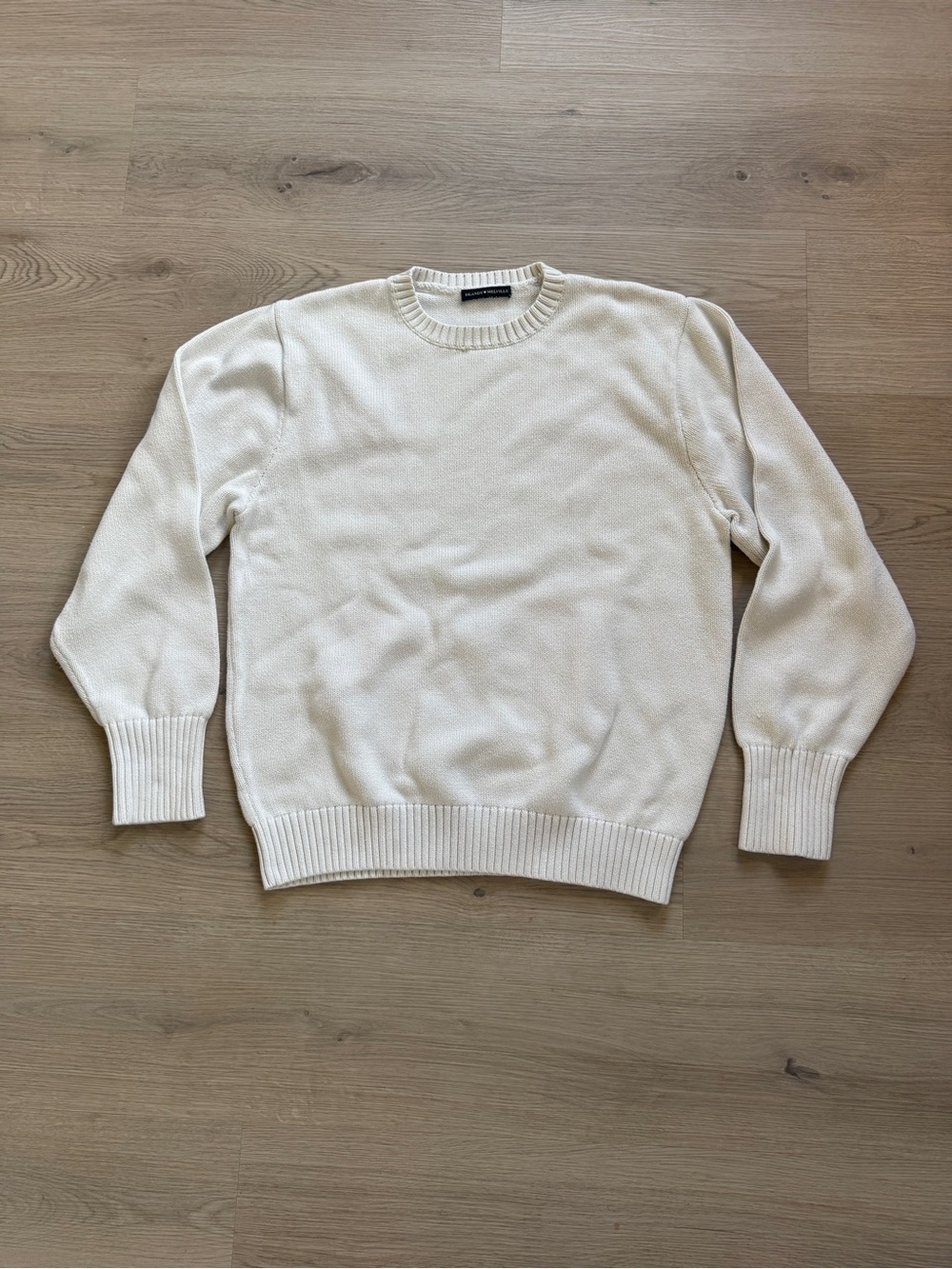 Brandy Melville Cream Oversized Knit Crewneck Sweater One Size Clean Girl Preppy